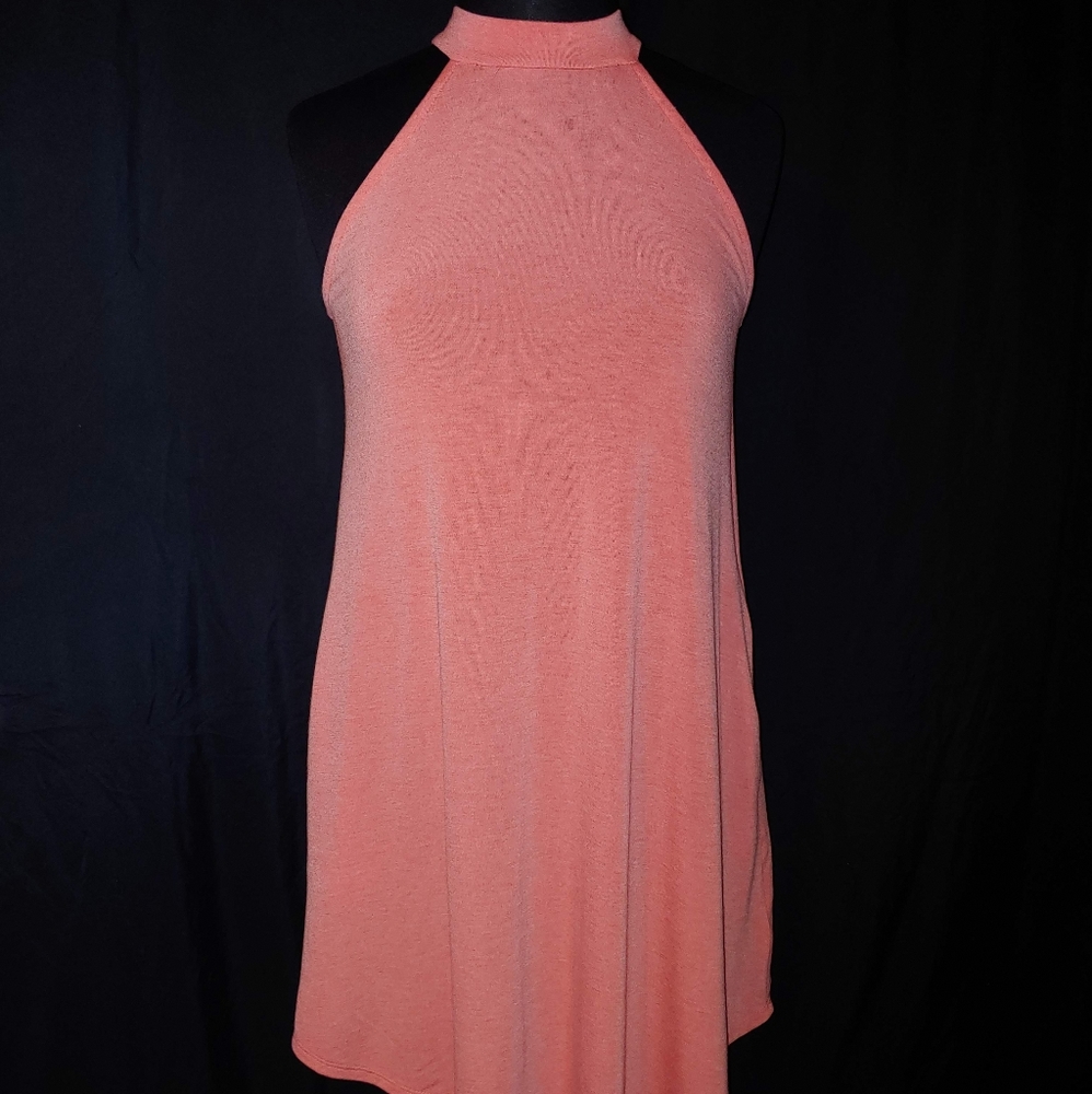 NWOT Coral Halter Neck Swing Dress w/ Pockets